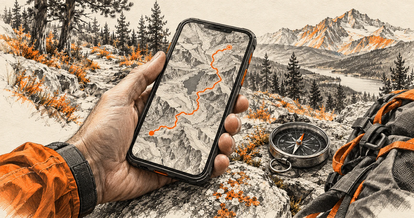 Ouvrir la carte hors réseau et repérer le départ avant de courir.