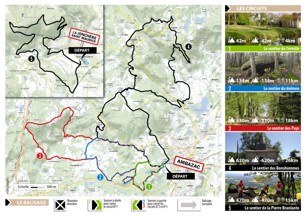 Verso du dépliant Uni’Vert Trail des Monts d’Ambazac
